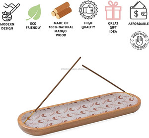 Handmade Wooden <b>Incense</b> <b>Stick</b> <b>Holder</b> Natural Sandalwood Scent Home Decor with Creative Design for Ramadan & Religious Use - Product Image 2