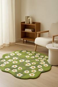 Designer Abstract Irregular Rug Premium Multicolor green and white contrast Pattern <b>Carpet</b> Christmas & New Year Gift - Product Image 4