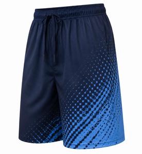 Shorts de sport respirants pour hommes avec fermetures éclair, taille mi-haute, séchage rapide, cordon de serrage à la taille, longueur Bermuda, en polyester, décontractés - Product Image 2