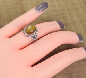 925 Sterling Silver <b>Tiger</b> <b>Eye</b> <b>Ring</b> Natural Brown Gemstone Handmade Bohemian Statement Jewelry Gift for Women - Product Image 4