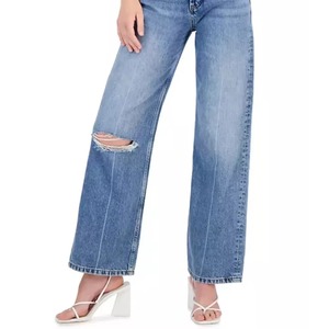 Jeans de Mezclilla de Cintura Alta y Pierna Ancha con Agujeros, Estilo Casual Holgado, Tejido de Algodón para Primavera - Product Image 6
