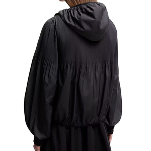 เสื้อแจ็คเก็ตกันลมมีฮู้ดสำหรับผู้หญิง ดีไซน์ทันสมัย น้ำหนักเบา ผลิตจากโพลีเอสเตอร์ ฮู้ดปรับได้ ปิดด้วยซิป ด้านหลังจับจีบ เหมาะสำหรับกิจกรรมกลางแจ้ง สวมใส่สบายๆ - Product Image 2