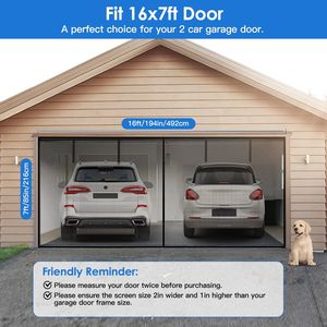 Rete per Garage Singolo con Chiusura Magnetica, Rete in Fibra di Vetro per Garage, 4 Cinghie con Fibbia, Pellicola Adesiva Magnetica per Porta del Garage - Product Image 3