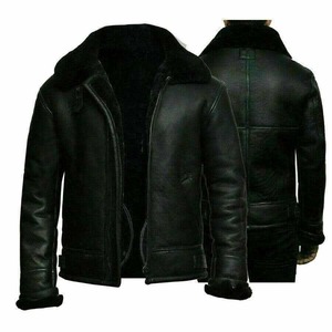 Veste en cuir d'aviateur en peau de chèvre pour hommes, vente en gros, cuir véritable de luxe, manteau tendance, meilleur prix fabricant - Product Image 6