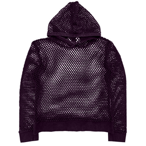 Sweat-shirt à capuche en maille noire à manches longues, respirant, en polyester uni, pour l'été, unisexe, coupe classique pour adulte - Product Image 4