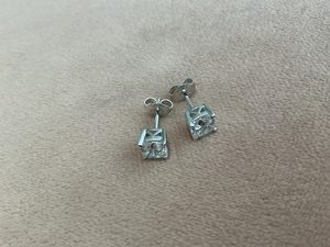 Moissanite 1CT Cushion Cut Diamond <b>Stud</b> Earrings Pushback 925 Sterling <b>Silver</b> Fine For Women's Proposal Gift For Engagement - Product Image 4