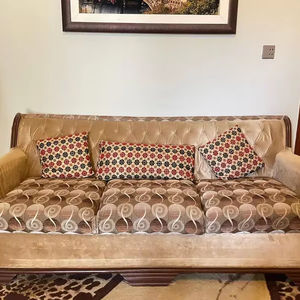 Muebles de Salón con Patas de Madera, Sofá Esquinero Moderno en Forma de L, Juego de 6 Plazas, Tapicería de Tela, Acolchado y Cómodo - Product Image 1