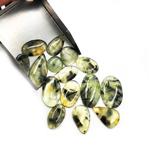 Lote de gemas sueltas de prehnita natural en forma de cabujón, de 12-40 mm, para la elaboración de joyería artesanal. - Product Image 4