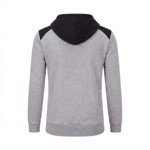Ensemble de survêtement gris à capuche pour homme, manches longues, fermeture éclair, respirant, polyester et coton, coupe décontractée, couleur unie, automne - Product Image 5