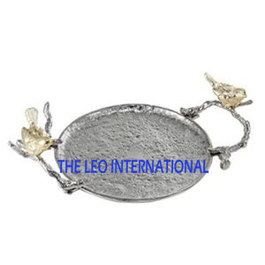 Plateau de service créatif effet bois de cerf sous émail, assiettes et plats décoratifs pour la maison, plateau couleur émail doré - Product Image 6