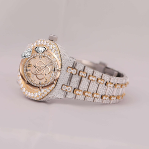 Luxury <b>Automatic</b> Moissanite Diamond Watch Men Full VVS Stone Stainless Steel Watch - Product Image 3