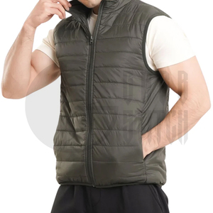 Chaleco Acolchado Ligero Personalizado para Hombre, Chaqueta sin Mangas con Cuello Alto para Otoño, Calentador Corporal con Cremallera, Fabricante OEM ODM para Exteriores - Product Image 2
