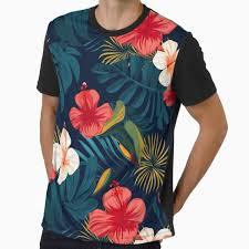 T-shirts imprimés pour hommes en tissu premium à motifs floraux, vente en gros, personnalisables OEM & ODM, t-shirts de performance - Product Image 5