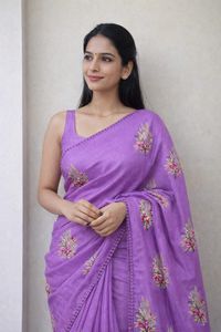 Sari ethnique indien de créateur Kota Chex, best-seller, avec broderie fantaisie, look tendance, export, blouse exclusive, boutique. - Product Image 2