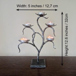 Candélabre à cinq bras en métal argenté, support de bougie de 10,6 pouces, durable, pour décoration intérieure et mariages - Product Image 1