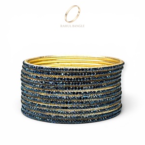 High Demand Stylish Everyday Wear Gold Plated Navy Blue Bangles Trendy Stainless Steel Premium Craftsmanship <b>Wedding</b> Wholesale - Product Image 4