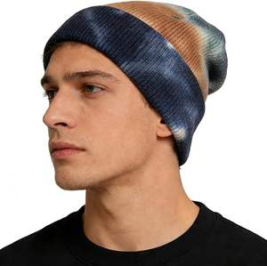 Nouveau bonnet tie-dye dégradé chaud et épais en acrylique tricoté avec effet arc-en-ciel, casquette tie-dye motif 2026 - Product Image 2