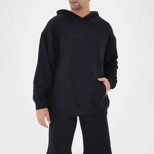 Sweat à capuche oversize en molleton 100 % coton de haute qualité, style streetwear, épais, anti-boulochage, 500g, épaules tombantes, avec poche, pour homme - Product Image 2