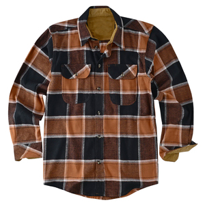 Chemise en flanelle à carreaux épaisse pour homme, manches longues, boutonnée, en coton, décontractée, brossée, douce, chaude, style workwear, coupe oversize - Product Image 4