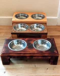Comedero Doble Elevado para Mascotas, Moderno, de Madera de Mango Sólida de Primera Calidad, Ajustable, para Perros y Gatos, Personalizado, Venta al Por Mayor - Product Image 5