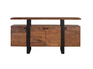 Aparador de Estilo Industrial Moderno de Mediados de Siglo, Duradero, de Madera de Acacia y Hierro, con Almacenamiento para Cocina y Comedor - Product Image 3