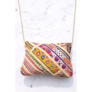 Modern Style Hand Embroidery Banjara Casual Fashion Open Closure <b>Chains</b> Patchwork <b>Mirror</b> Work Clutch Purse for Women's Daily Use - Product Image 5