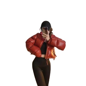 Top Cropped Thickened Fashion Puffer Jacket Naked <b>Belly</b> Style for Men and Women - Product Image 1