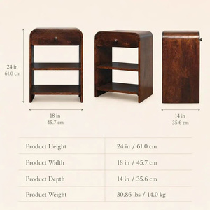 Wooden Durable Adjustable Nightstand <b>with</b> One Drawer Modern Design Bedroom Furniture <b>Storage</b> <b>Side</b> <b>Table</b> - Product Image 6