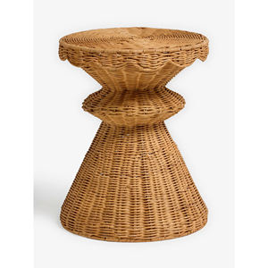 Modern Handmade Rattan Side <b>Table</b> Wicker <b>Stool</b> Nightstand Boho Furniture For Living Room Bedroom Home Decor - Product Image 1