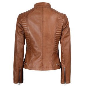 Luxury Cropped Leather Motorcycle <b>Jackets</b> for Women Comfortable & Stylish Plus Size Coats <b>Zipper</b> <b>Jackets</b> For Ladies - Product Image 2