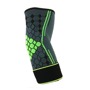 Genouillère unisexe respirante en Spandex et Polyester, manchon de compression, motif hexagonal orange et noir, à enfiler - Product Image 2