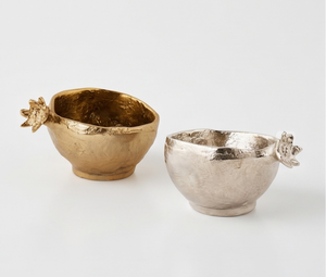 Bol élégant en métal argenté et doré en forme de grenade, pour en-cas, noix, fruits, vaisselle de table, décoration pour la maison et la cuisine - Product Image 1