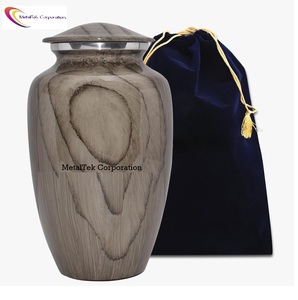 Urna de cremación clásica grande texturizada de madera mate de estilo americano para ceremonia funeraria, tarro de almacenamiento de cenizas conmemorativas, precio al por mayor - Product Image 2