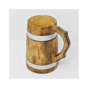 แก้ววิสกี้ไม้แกะสลักเคลือบเงา Timber Craft พร้อมหูจับที่สะดวกสบาย - Product Image 2