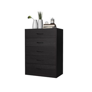 Cassettiera a 5 cassetti a fila singola, 5 strati con rivestimento in tessuto, in truciolato e tessuto non tessuto, 70*40*93.3cm, Nera - Product Image 5