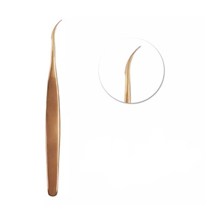Wholesale High Quality Rose Gold Silver Color Makeup Stainless Steel Eyelashes Tool Lash <b>Extension</b> Tweezers - Product Image 5