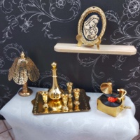Accessoires miniatures pour maison de poupée 1:12, salle de musique fantaisie en laiton doré, cadeau en métal