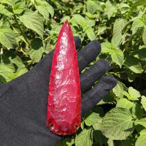 Vente en gros de pointes de flèche en cornaline rouge naturelle et obsidienne, 6 pouces, sculptées à la main, pierres précieuses en cristal - Product Image 6