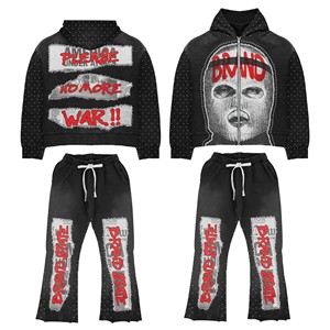 Ensembles de survêtements pour hommes grandes tailles en molleton de coton épais de haute qualité, prix abordable - Product Image 1