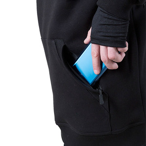 Custom Men's Extra Long Tall Hoodie Snowboarding Technical Fleece Streetwear Oversized Sweatshirt with Mask <b>Thumb</b> Hole <b>Cuffs</b> - Product Image 5