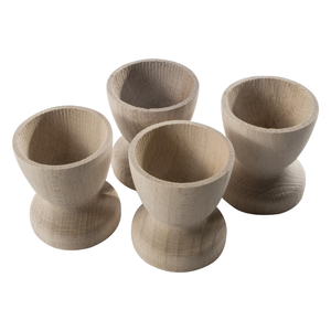 Taza Ecológica de Madera de Haya Natural con Forma de Huevo, Artesanía, Nuevo Diseño, Taza de Madera para Huevos Cocidos a Precio de Mayoreo - Product Image 5
