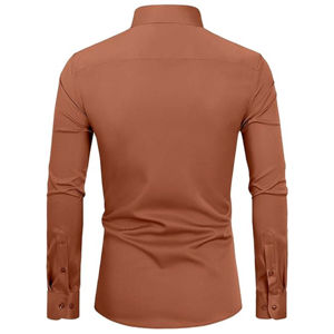 Chemises habillées classiques boutonnées en sergé uni respirant et infroissable pour hommes, 100 % coton, fabriquées au Pakistan, couleurs personnalisées, OEM, style urbain - Product Image 2