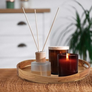 Plateau de service de luxe en bois massif extra large avec rebords pour petit-déjeuner et ottoman, vente en gros - Product Image 4