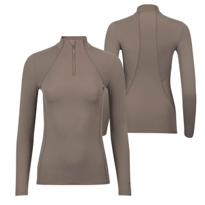 OEM Custom Women Equestrian <b>Base</b> <b>Layer</b> Riding Shirt Breathable Stretch <b>Long</b> <b>Sleeve</b> Sports Top Factory Supply - Product Image 1