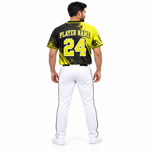 Camiseta de Béisbol Personalizada Ecológica Antibacteriana con Cuello en V, Unisex, con Botones, Manga Corta, Tejido de Malla Transpirable - Product Image 3