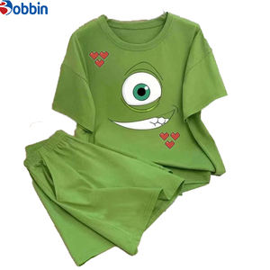 Ensemble 2 pièces personnalisé pour femme, nouvelle mode estivale, t-shirt et short de survêtement imprimés à motif dessin animé mignon, tenue décontractée ample - Product Image 1