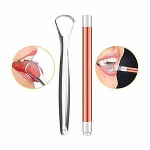 Kit d'hygiène dentaire LED 8 pièces en acier inoxydable, grattoir à tartre dentaire, miroir buccal, outil de nettoyage dentaire par Dentavex - Product Image 3