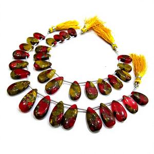 Collier de perles multicolores en cuivre et turquoise, forme poire, 8 pouces de long - Product Image 4