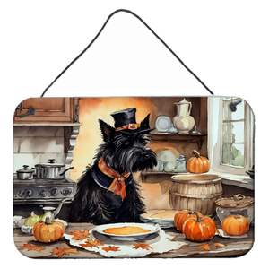 New Scottish Terrier Fall Kitchen Pumpkins Aluminum <b>Metal</b> <b>Sign</b> 8HX12W Multicolor Door Hanging Prints for Home Decor for Wall - Product Image 1