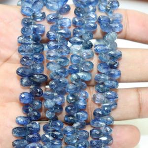 Venta al por mayor Kyanite Faceted Drops Shape Beads Kyanite Briolette Drops bead Side Cut 8 pulgadas hebras - Product Image 2